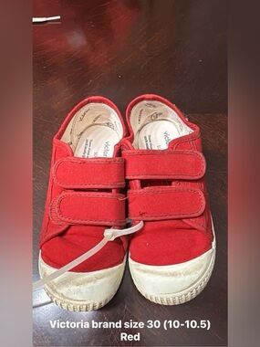 Victoria Brand  Red Canvas Double-Velcro Sneakers play condition